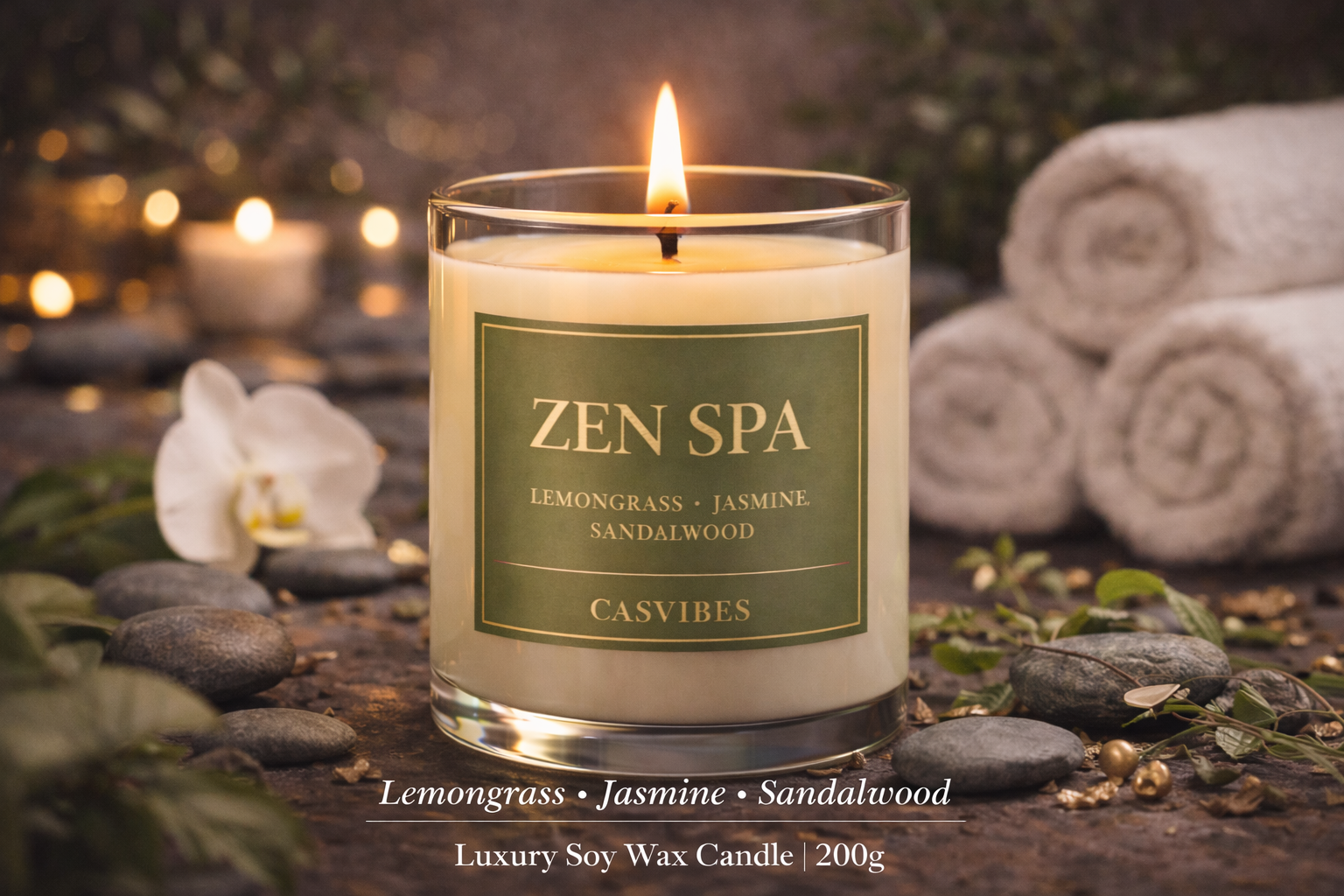 Casvibes Zen Spa – Luxury Soy Wax Candle