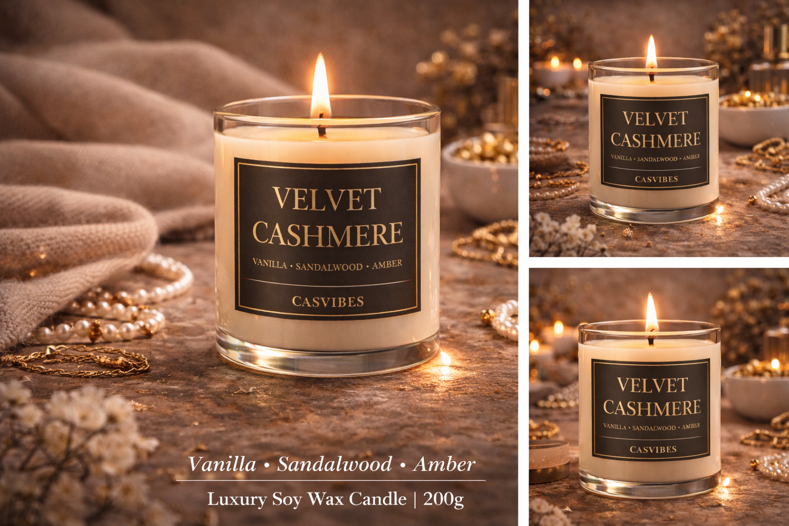 Casvibes Velvet Cashmere - Luxury Soy Wax Candle