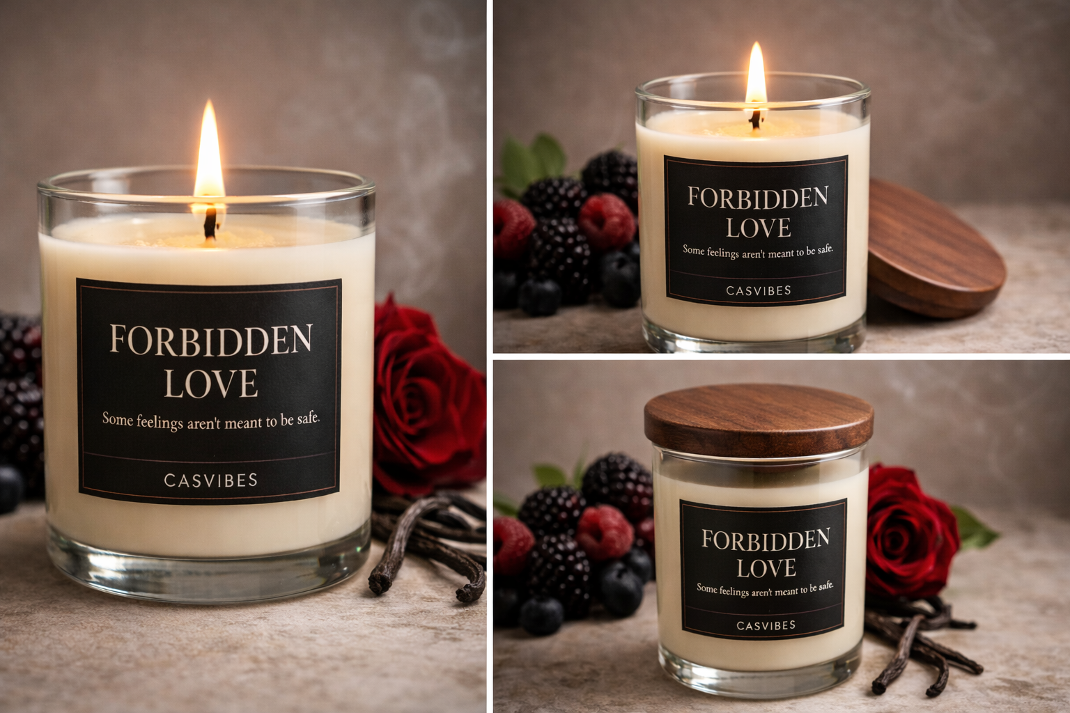 Casvibes Forbidden Love - Luxury Soy wax Candle