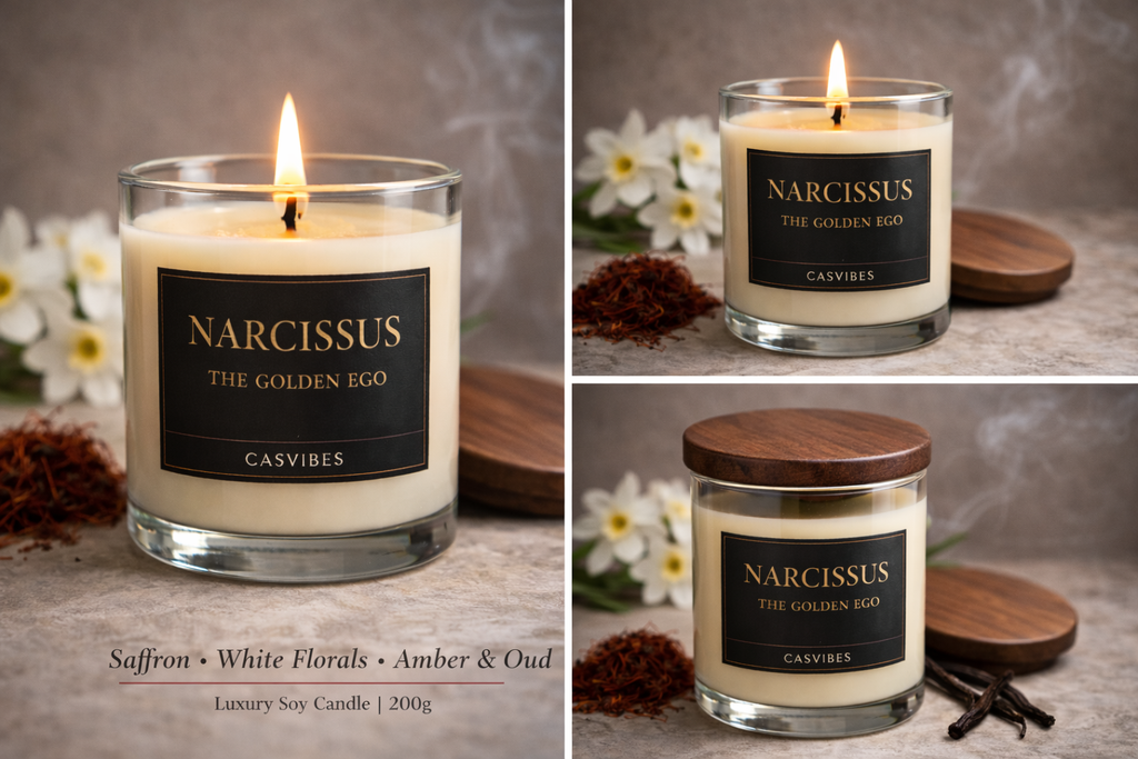 Casvibes - Narcissus - The Golden Ego - Luxury Soy Wax Candle
