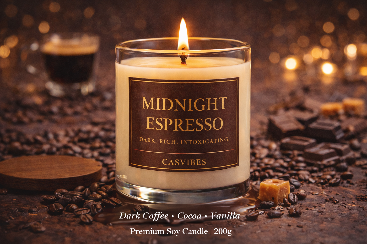 Casvibes Midnight Espresso – Soy Wax Coffee Candle