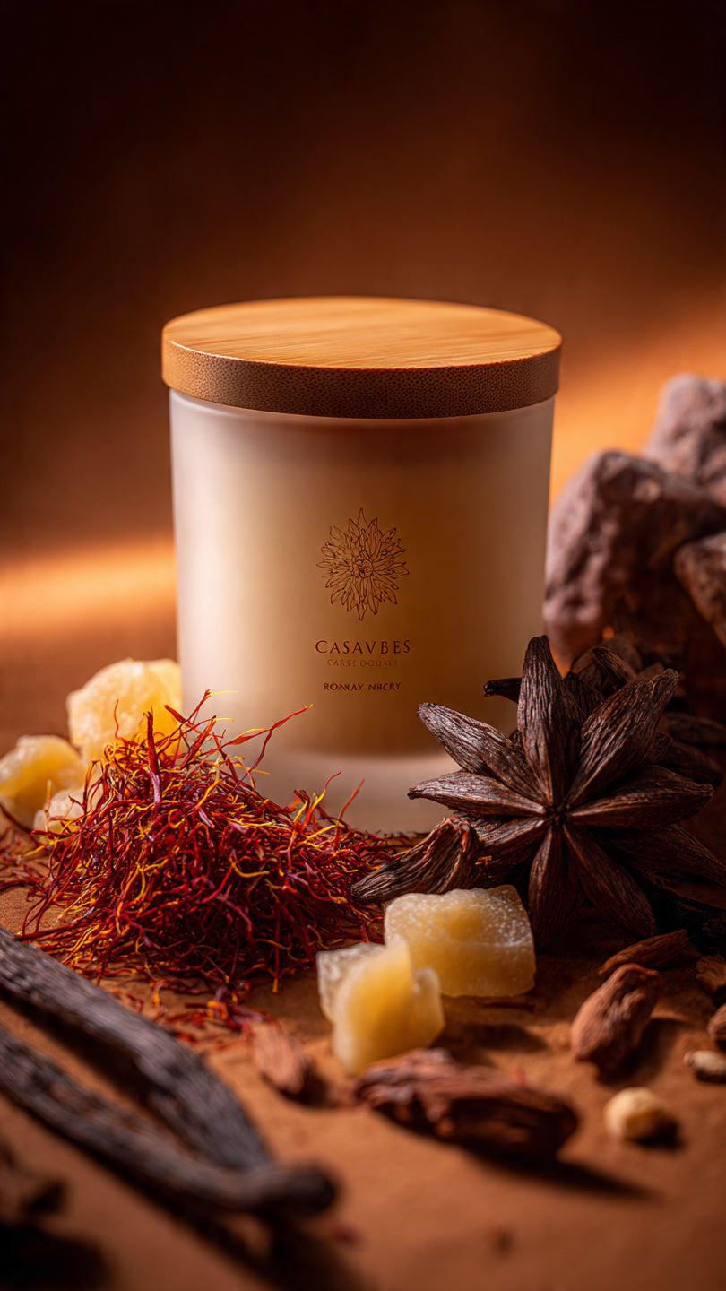 Casvibes Royal Amber – Luxury Soy Wax Candle